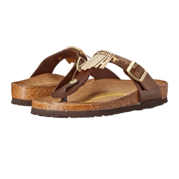 gold birkenstocks gizeh